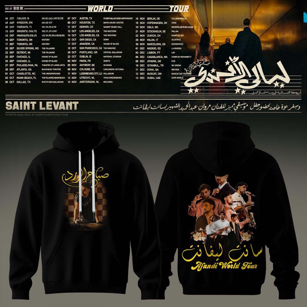 Saint Levant Afandi World Tour Black Photo Print Hoodie