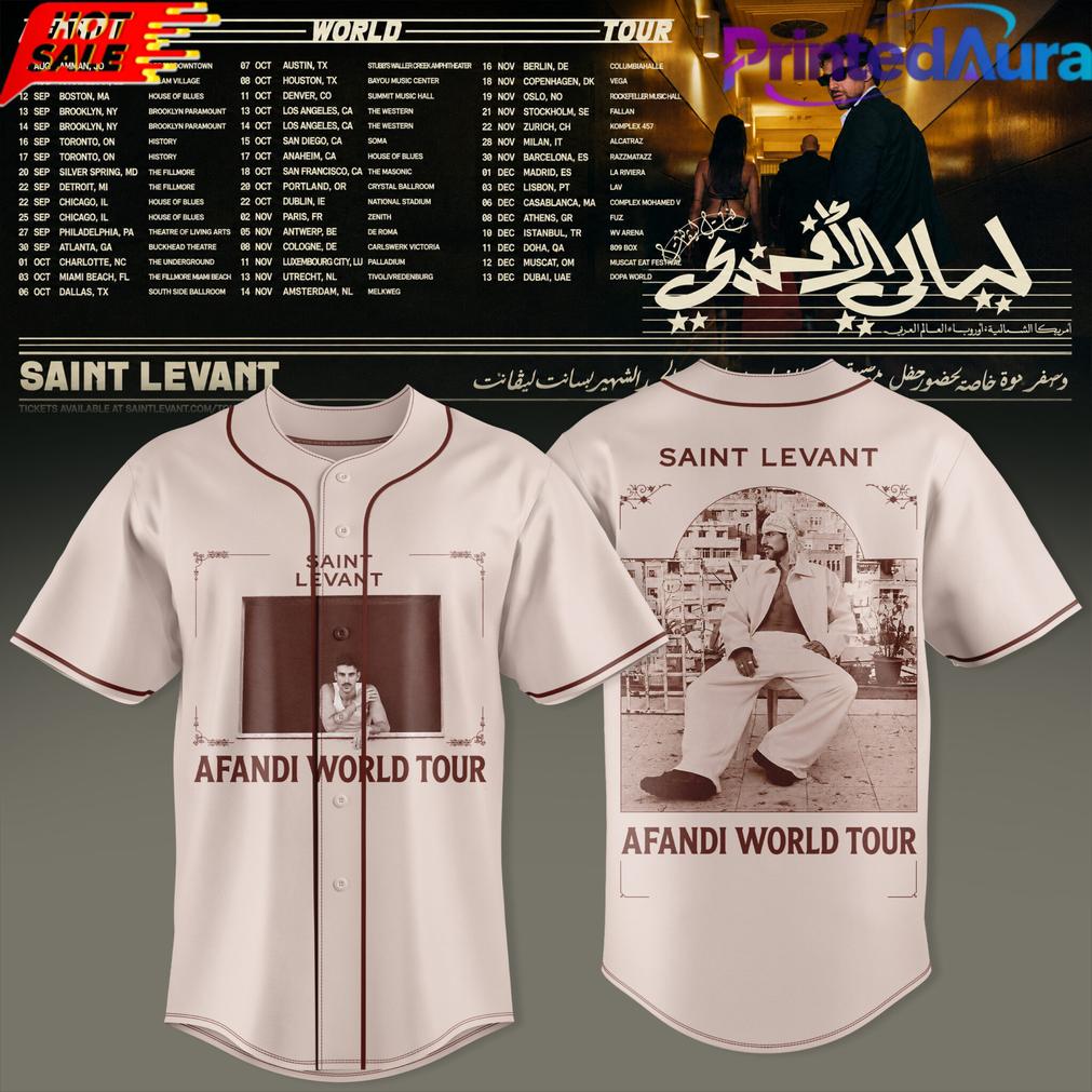 White Baseball Jersey - Saint Levant Afandi World Tour