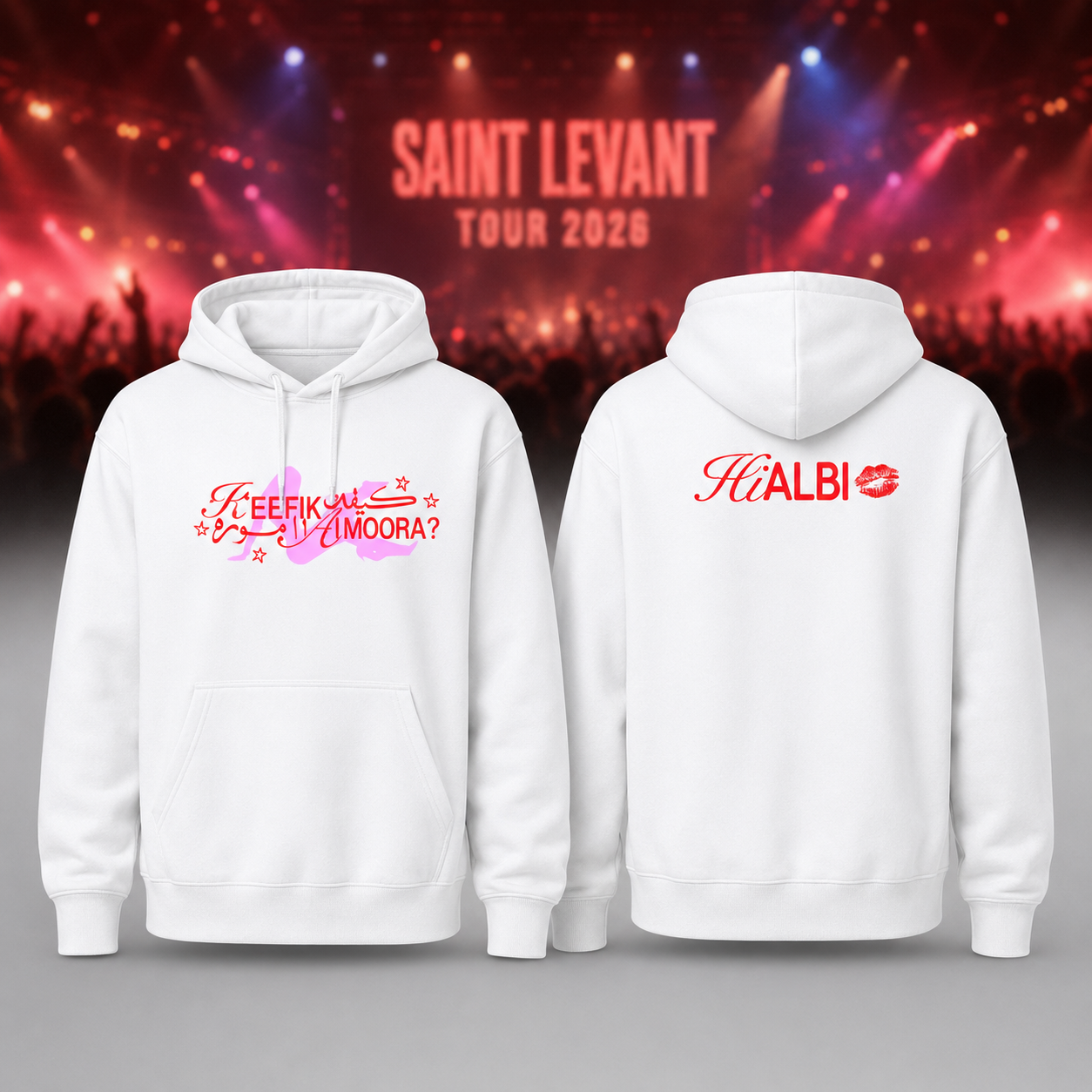 Saint Levant Tour 2026 Keefik Amoora White Hoodie - Best Gift for Fans