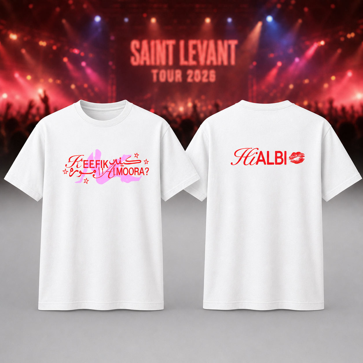 Saint Levant Keefik Amoora White Tour Graphic T-Shirt - Best Gift for Fans