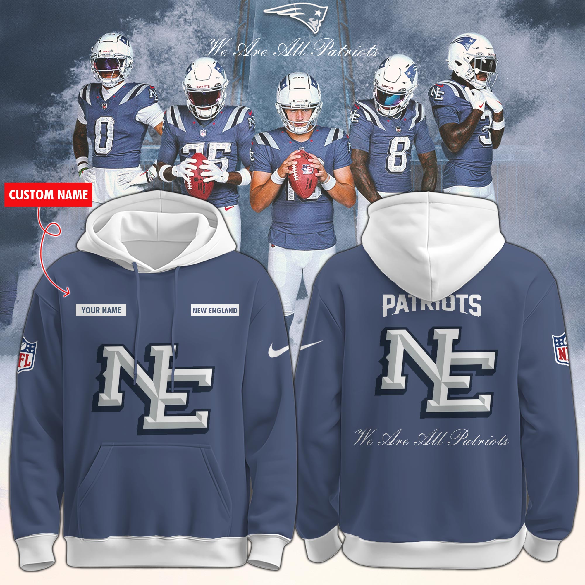 Sale Sale New England Patriots x Rivalries NorEaster Hoodie Limited Edition Selling Out Fast