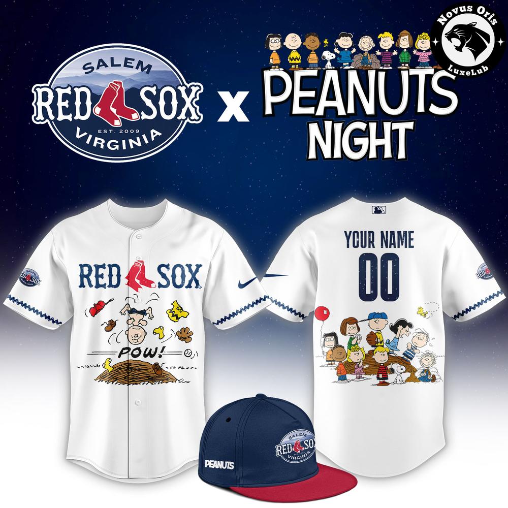 Salem Red Sox x Peanuts Night Baseball Jersey – Custom White Snoopy Shirt 1 - Unicasport Salem Red Sox x Peanuts Night Baseball Jersey – Custom White Snoopy Shirt