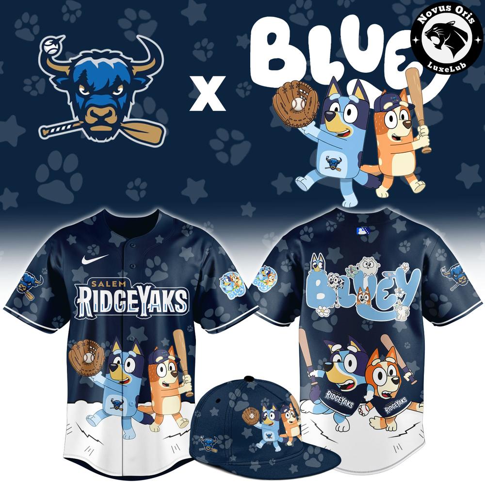 Salem Ridgeyaks x Bluey & Bingo Baseball Jersey 1 - Unicasport Salem Ridgeyaks x Bluey & Bingo Baseball Jersey