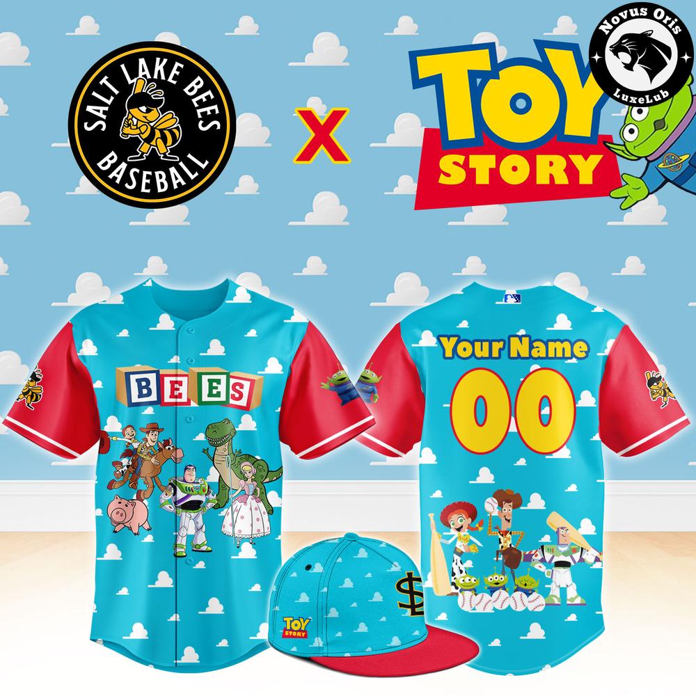 Salt Lake Bees x Toy Story Night Woody Buzz Lightyear Custom Baseball Jersey 1 - Unicasport Salt Lake Bees x Toy Story Night Woody Buzz Lightyear Custom Baseball Jersey