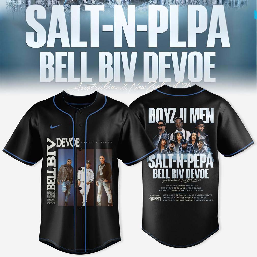 Salt N Pepa Bell Biv Devoe Black Portrait Baseball Jersey
