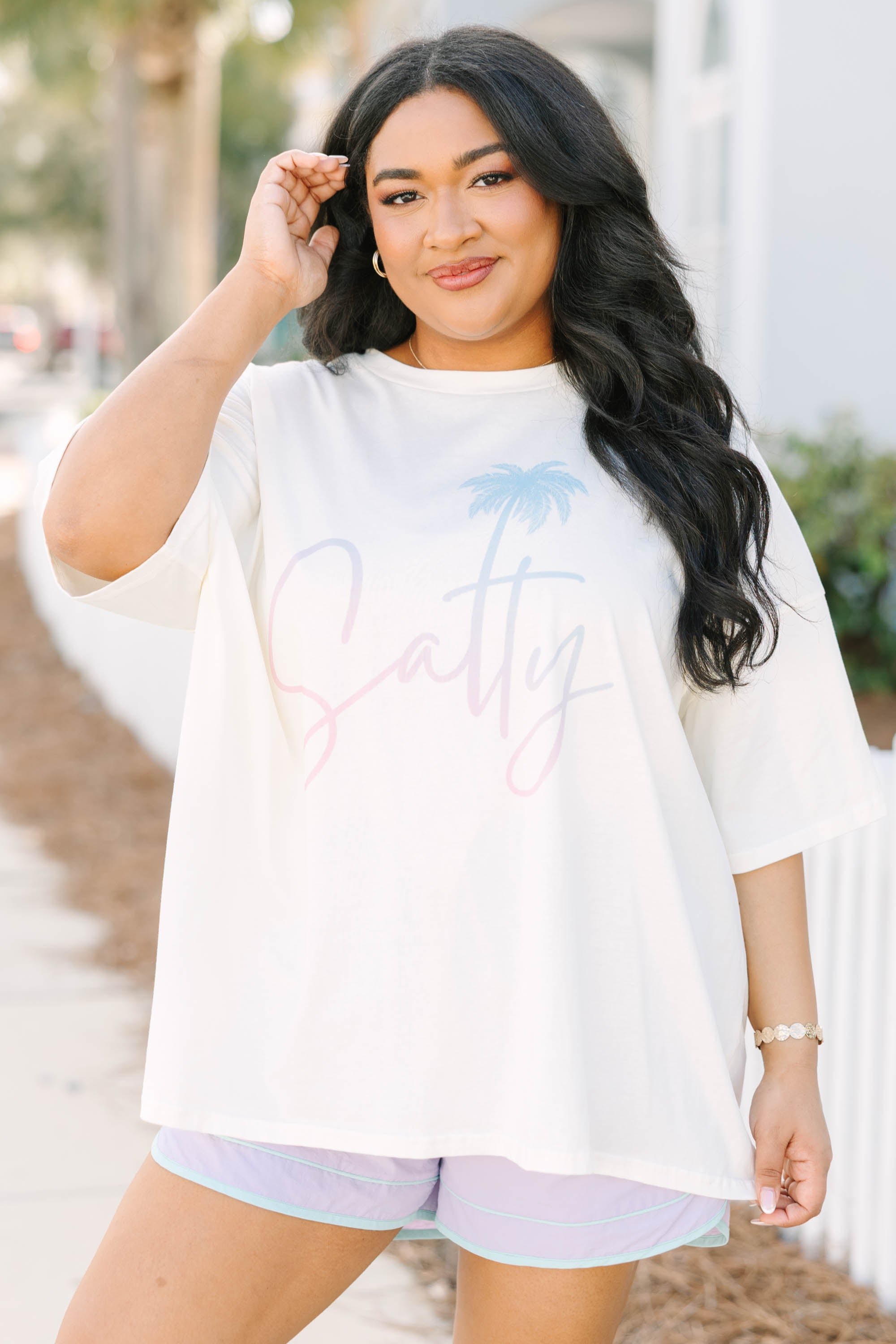 Salty Babe Boyfriend Tee, Ivory