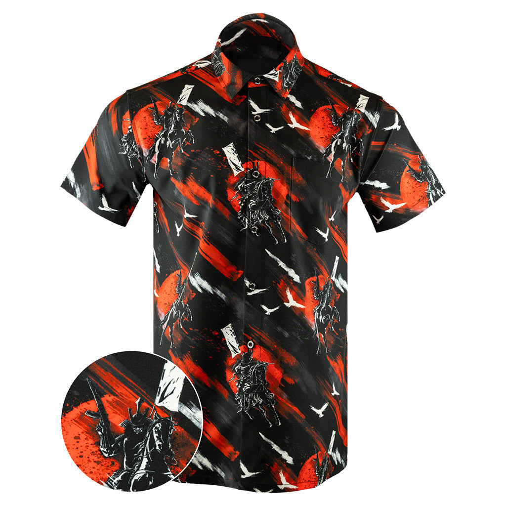 Samurai Scroll Button Down Shirt Concealed Carry Hawaiian Shirt Pro Gun Apparel Gifts For Him