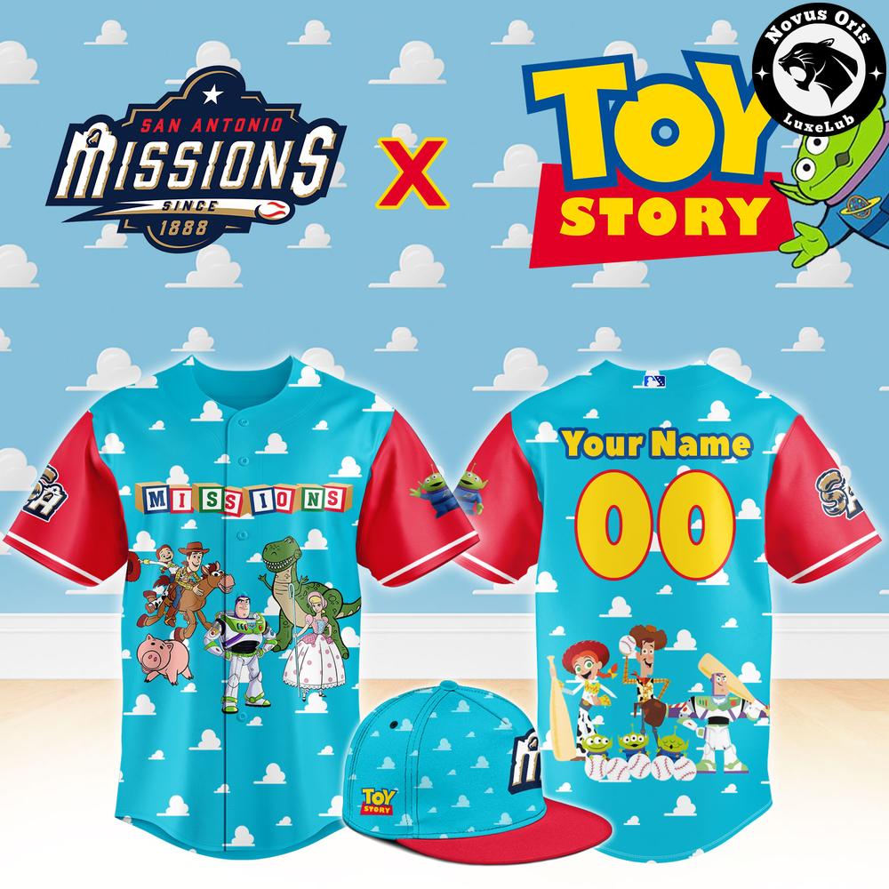 San Antonio Missions x Toy Story Night Personalized Woody Buzz Lightyear Jersey 1 - Unicasport San Antonio Missions x Toy Story Night Personalized Woody Buzz Lightyear Jersey