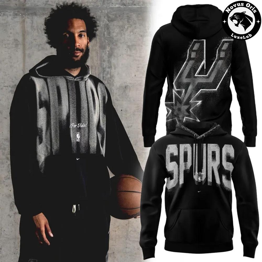San Antonio Spurs Basketball Large Graphic Black Hoodie 1 - Unicasport San Antonio Spurs Basketball Large Graphic Black Hoodie