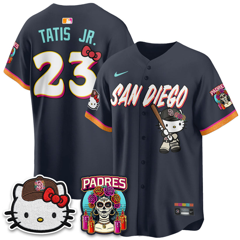 San Diego Padres Fernando Tatis Jr 23 Hello Kitty Navy Baseball Jersey Baseball Fan Collection 1 - Unicasport San Diego Padres Fernando Tatis Jr 23 Hello Kitty Navy Baseball Jersey Baseball Fan Collection