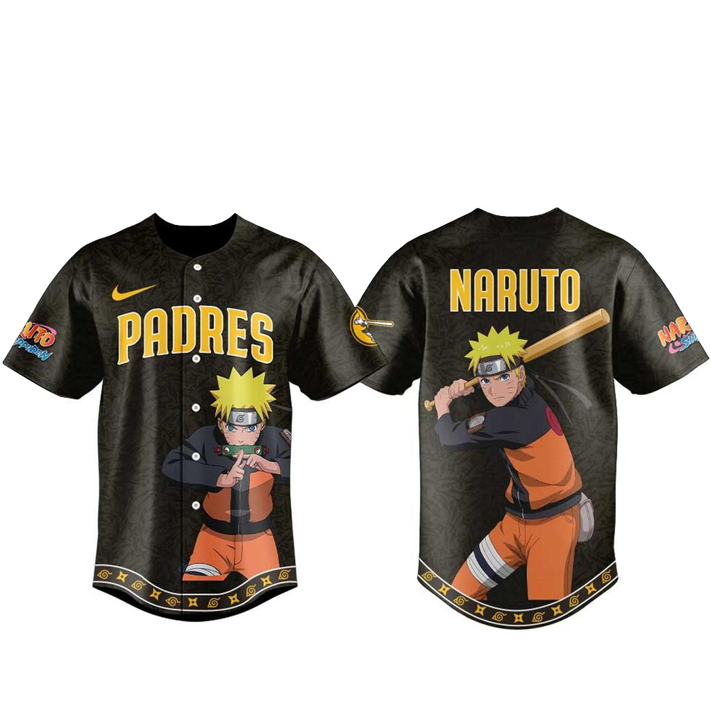 San Diego Padres Naruto Night All Black Baseball Jersey 2026