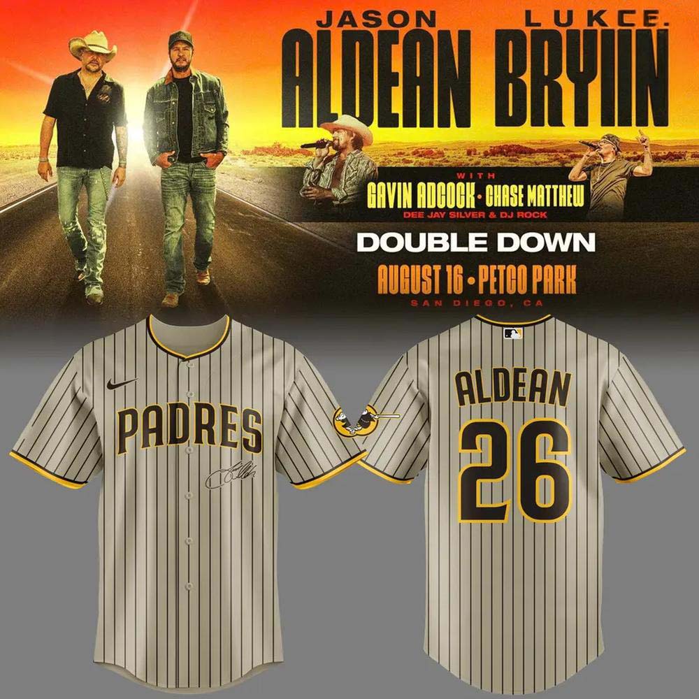 Jason Aldean 26 Signed Style Tan Padres 2026 Baseball Jersey Collector Style 1 - Unicasport Jason Aldean 26 Signed Style Tan Padres 2026 Baseball Jersey Collector Style