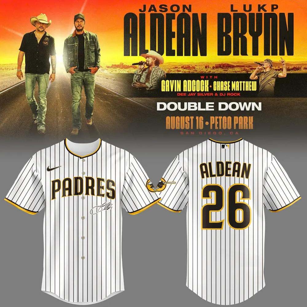Jason Aldean Padres 26 White Pinstripe Baseball Jersey 2026 Fan Collection 1 - Unicasport Jason Aldean Padres 26 White Pinstripe Baseball Jersey 2026 Fan Collection