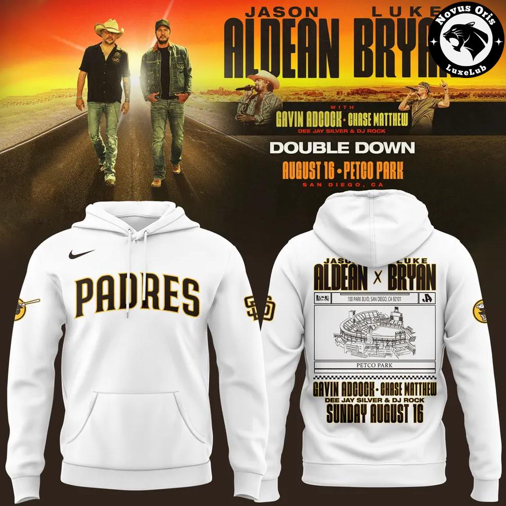 San Diego Padres x Jason Aldean Luke Bryan Double Down Tour 2026 Hoodie 1 - Unicasport San Diego Padres x Jason Aldean Luke Bryan Double Down Tour 2026 Hoodie