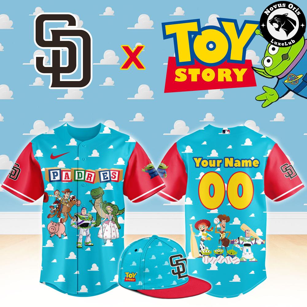 San Diego Padres x Toy Story Night Woody Buzz Lightyear Custom Baseball Jersey 1 - Unicasport San Diego Padres x Toy Story Night Woody Buzz Lightyear Custom Baseball Jersey