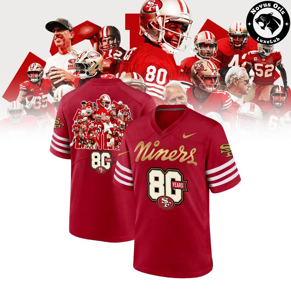 San Francisco 49ers 80th Anniversary Limited Edition Football Jersey 1 - Unicasport San Francisco 49ers 80th Anniversary Limited Edition Football Jersey