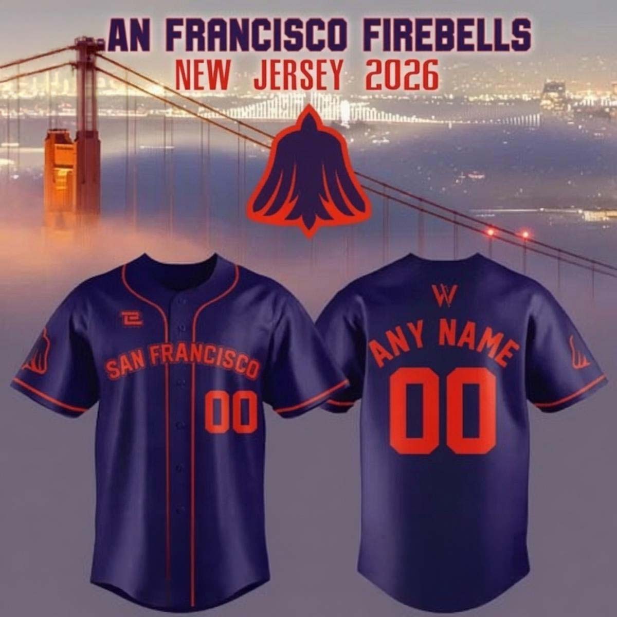 San Francisco Firebells Womens Pro Baseball League WPBL 2026 Baseball Jersey - Best Gift for Fans