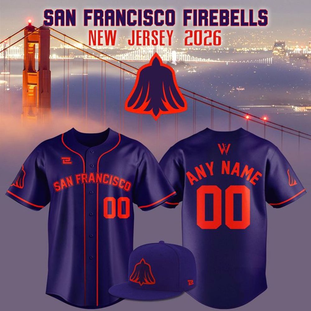 San Francisco Firebells WPBL 2026 Season Away Baseball Jersey
