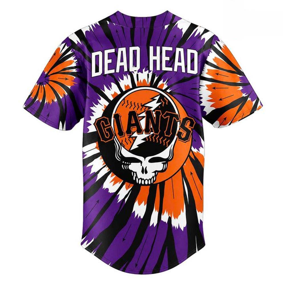 San Francisco Giants Grateful Dead Night TieDye Baseball Jersey - Image 3