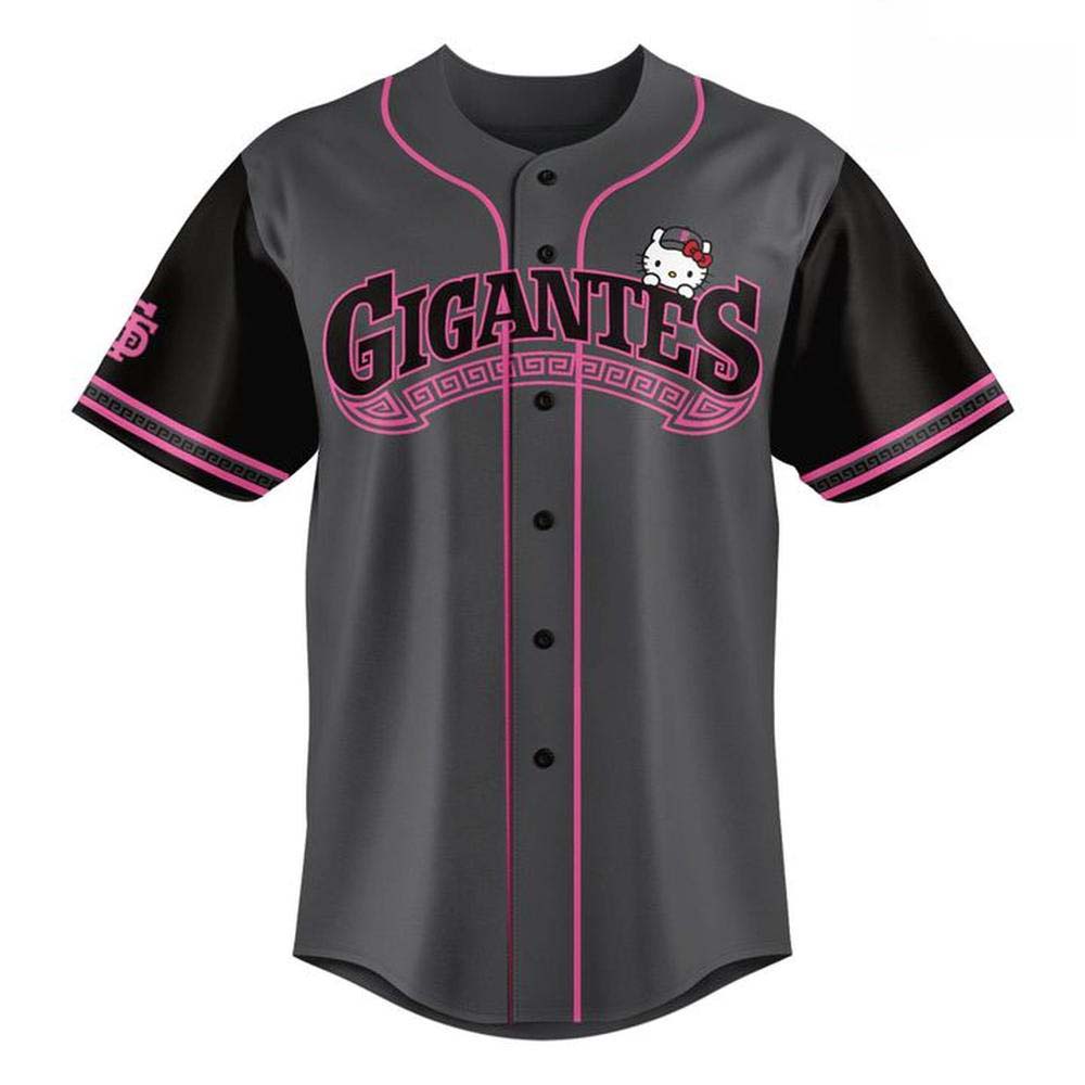 San Francisco Giants Hello Kitty Crossover Grey Baseball Jersey - Image 2