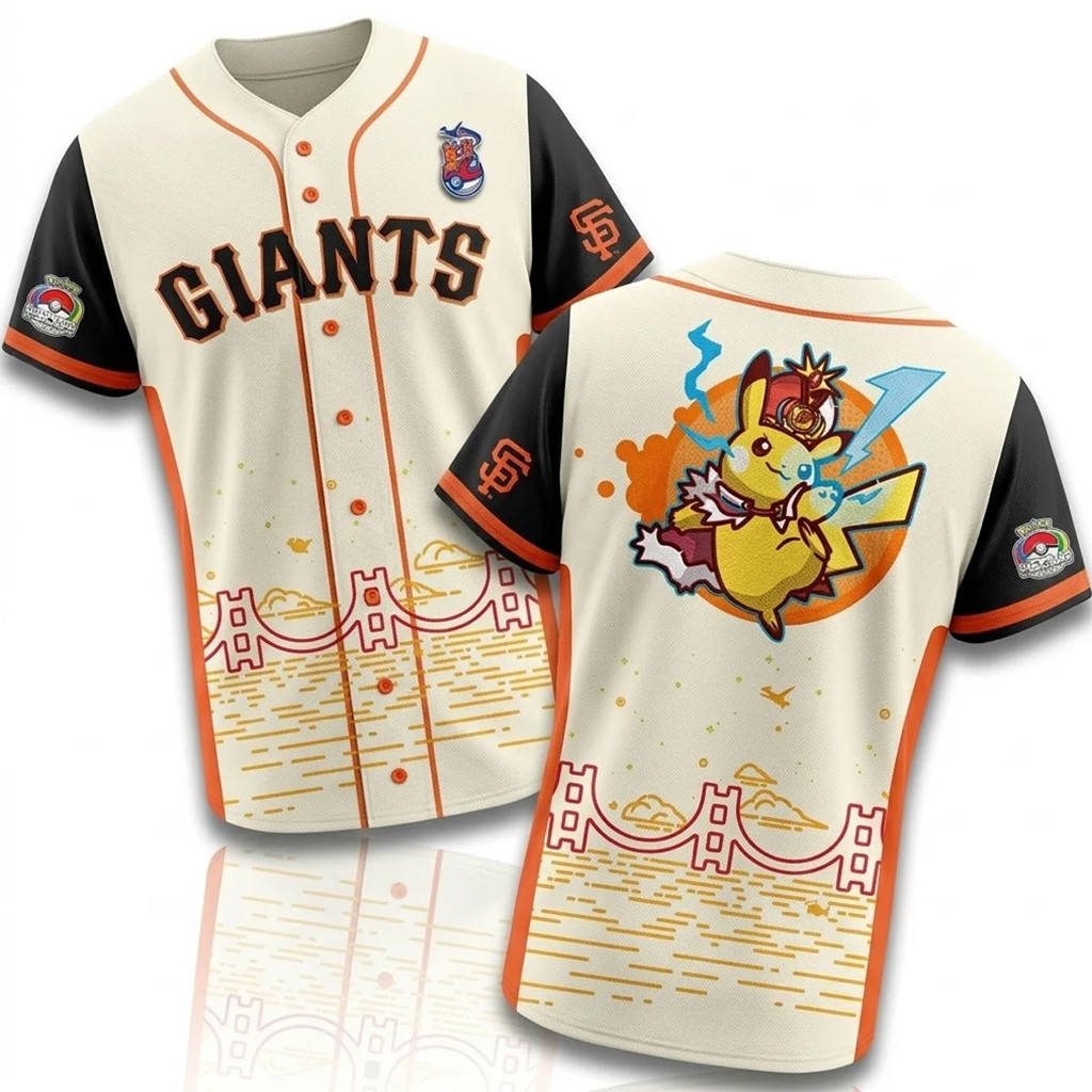 San Francisco Giants Pokemon Worlds Night 2026 Pikachu Baseball Jersey