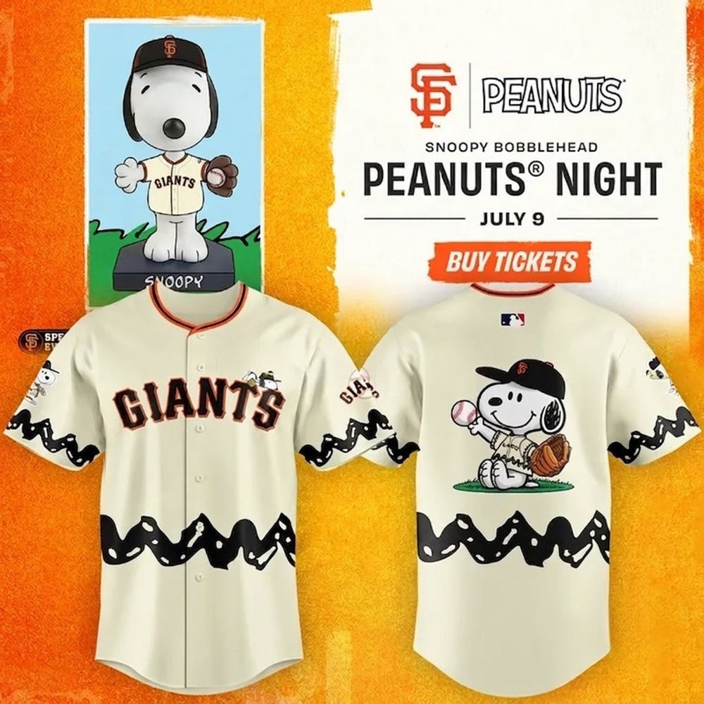 San Francisco Giants x Peanuts Night 2026 Limited Edition Baseball Jersey