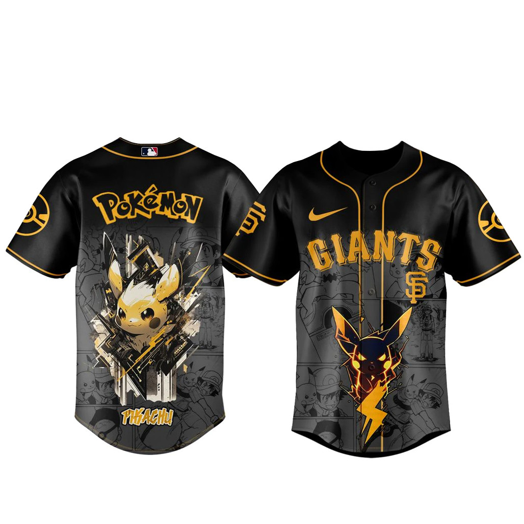 San Francisco Giants x Pokmon Pikachu 2026 Black Baseball Jersey