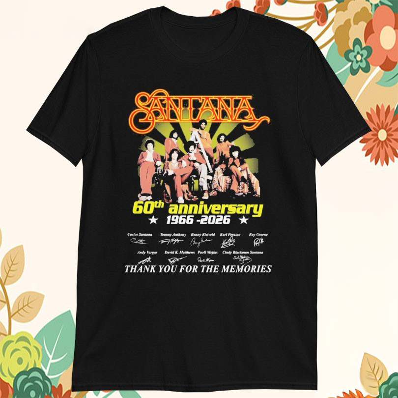 Santana 60th Anniversary 19662026 Thank You For The Memories Signatures Tshirts