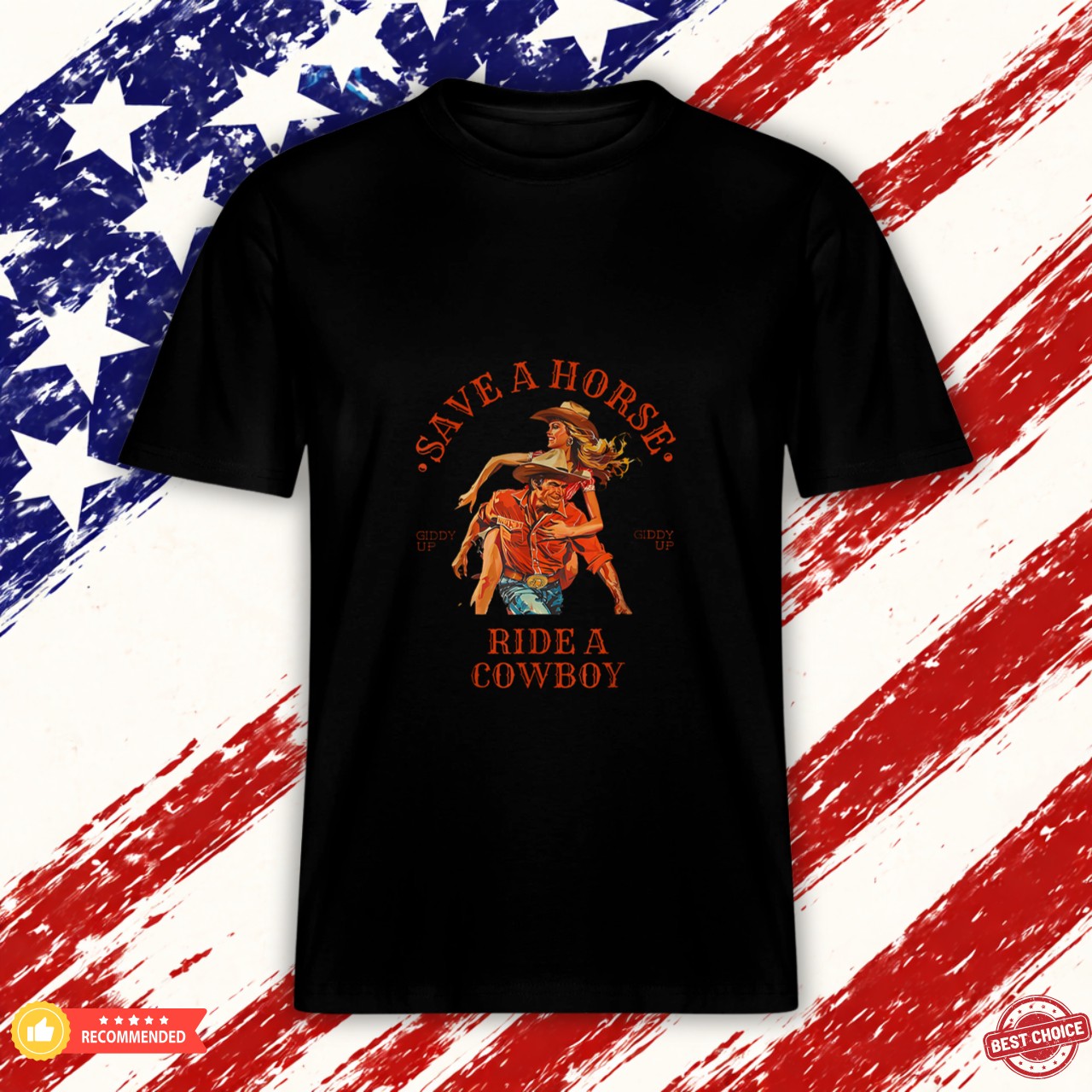 Save A Horse Ride A Cowboy Retro Vintage Graphic Shirt