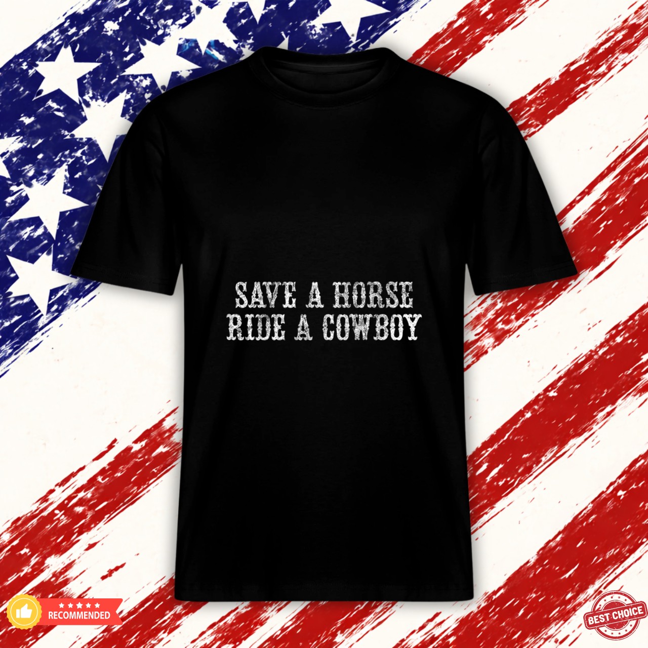 Save A Horse Ride A Cowboy Vintage Retro Graphic Shirt