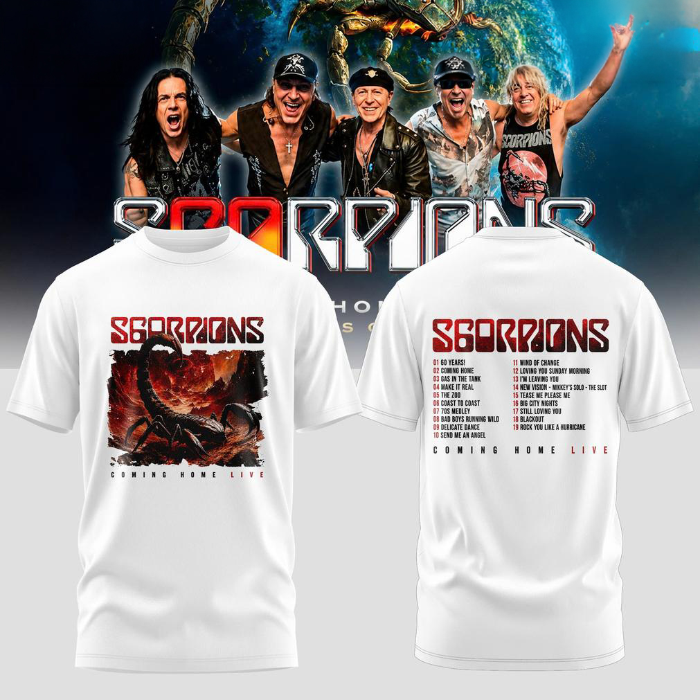 Scorpions Coming Home 2026 World Tour White Edition Tee
