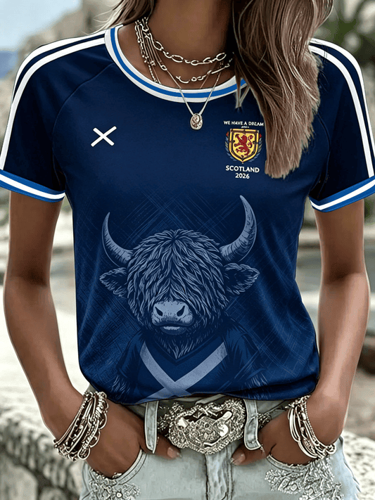 Scotland FIFA World Cup 2026TShirtWe Have A Dream Shirt Highland Cow Game Day Apparel Gifts