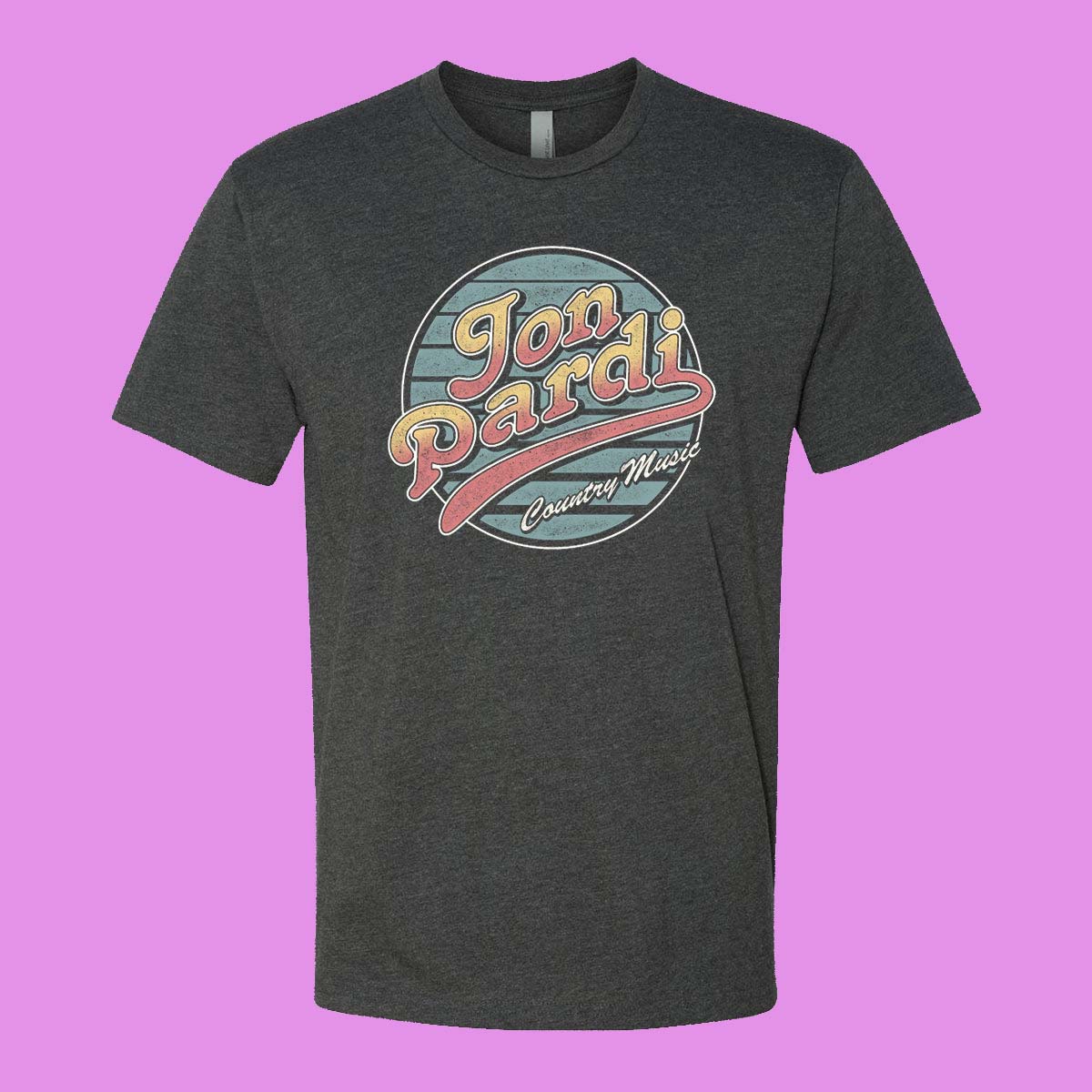 Jon Pardi Tour 2026 Distressed Script Logo Grey Tee - Best Gift for Fans