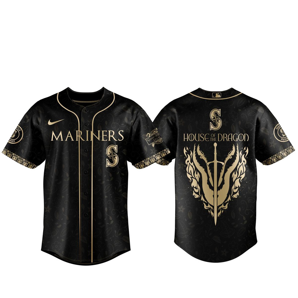 Seattle Mariners 2026 House of the Dragon Night Black Baseball Jersey