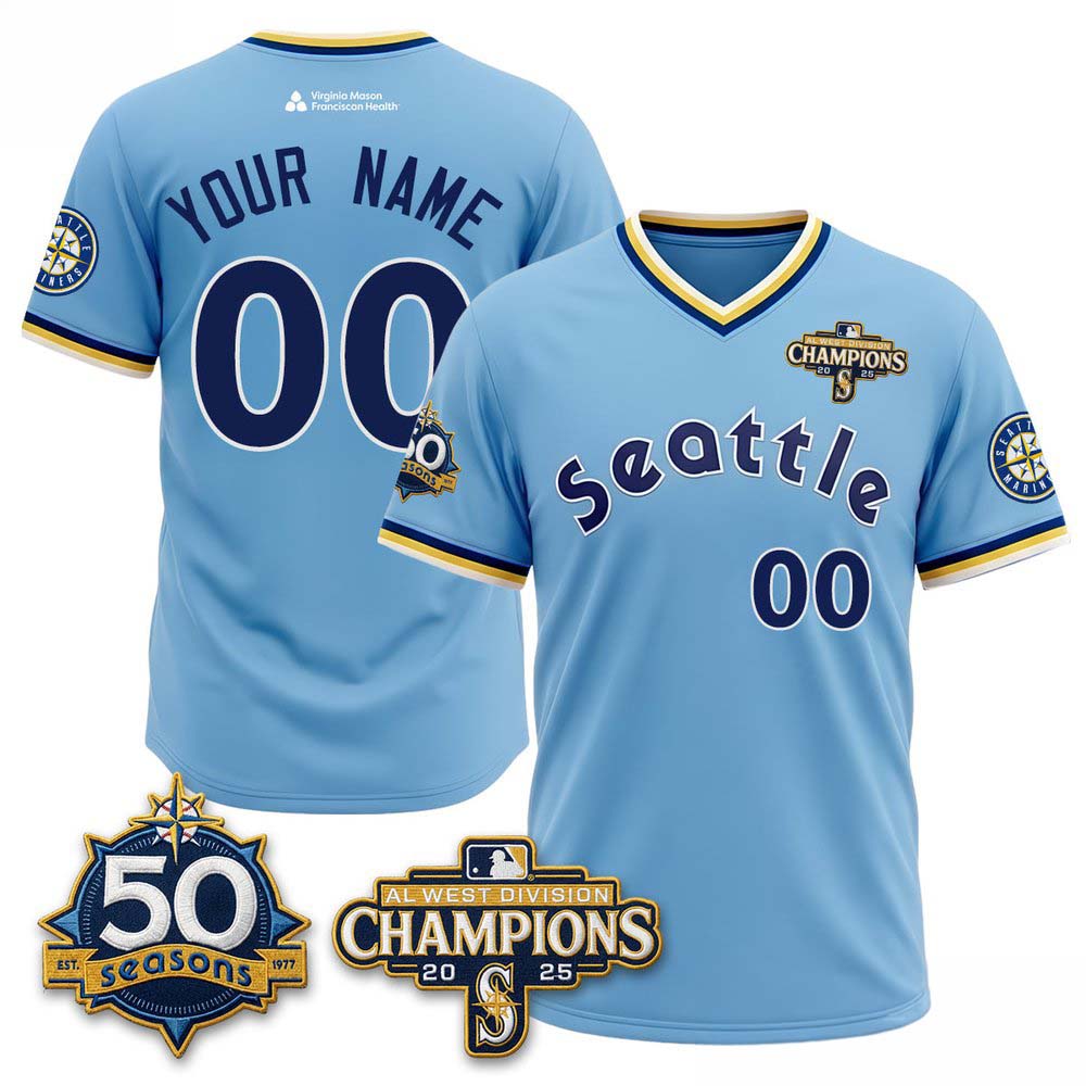 Seattle Mariners 50th Anniversary Throwback Custom Baseball Jersey 1 - Unicasport Seattle Mariners 50th Anniversary Throwback Custom Baseball Jersey