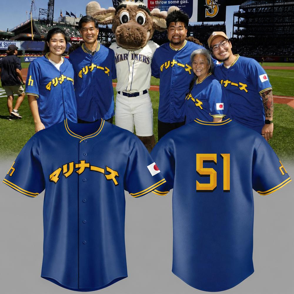 Seattle Mariners Blue Japanese Heritage Celebration Baseball Jersey