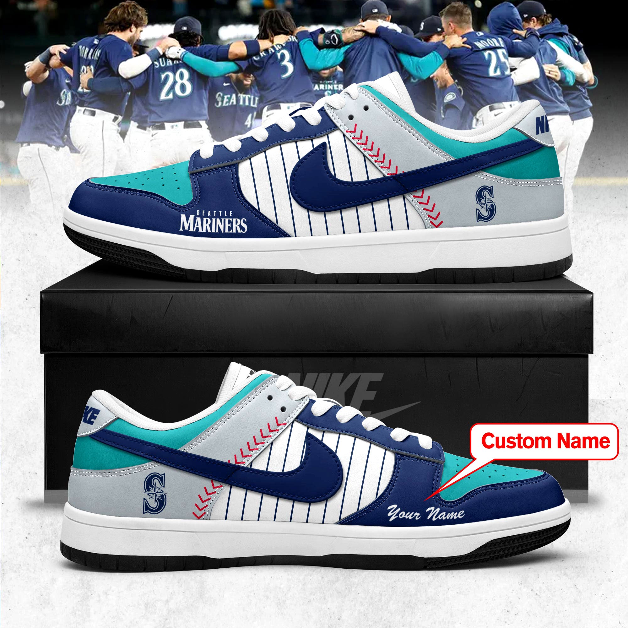 Seattle Mariners Customized Special Editions Air Dunk Sneaker