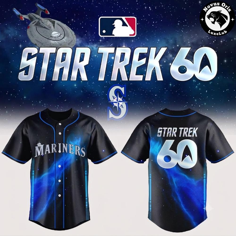 Seattle Mariners Star Trek 60th Anniversary Galaxy Baseball Jersey 1 - Unicasport Seattle Mariners Star Trek 60th Anniversary Galaxy Baseball Jersey