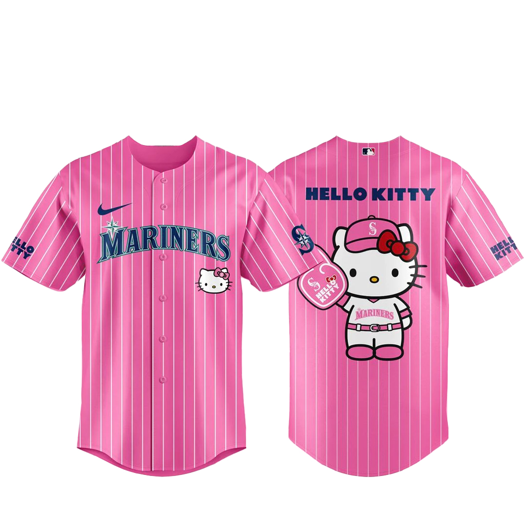 Seattle Mariners x Hello Kitty 2026 Pink Baseball Jersey_1