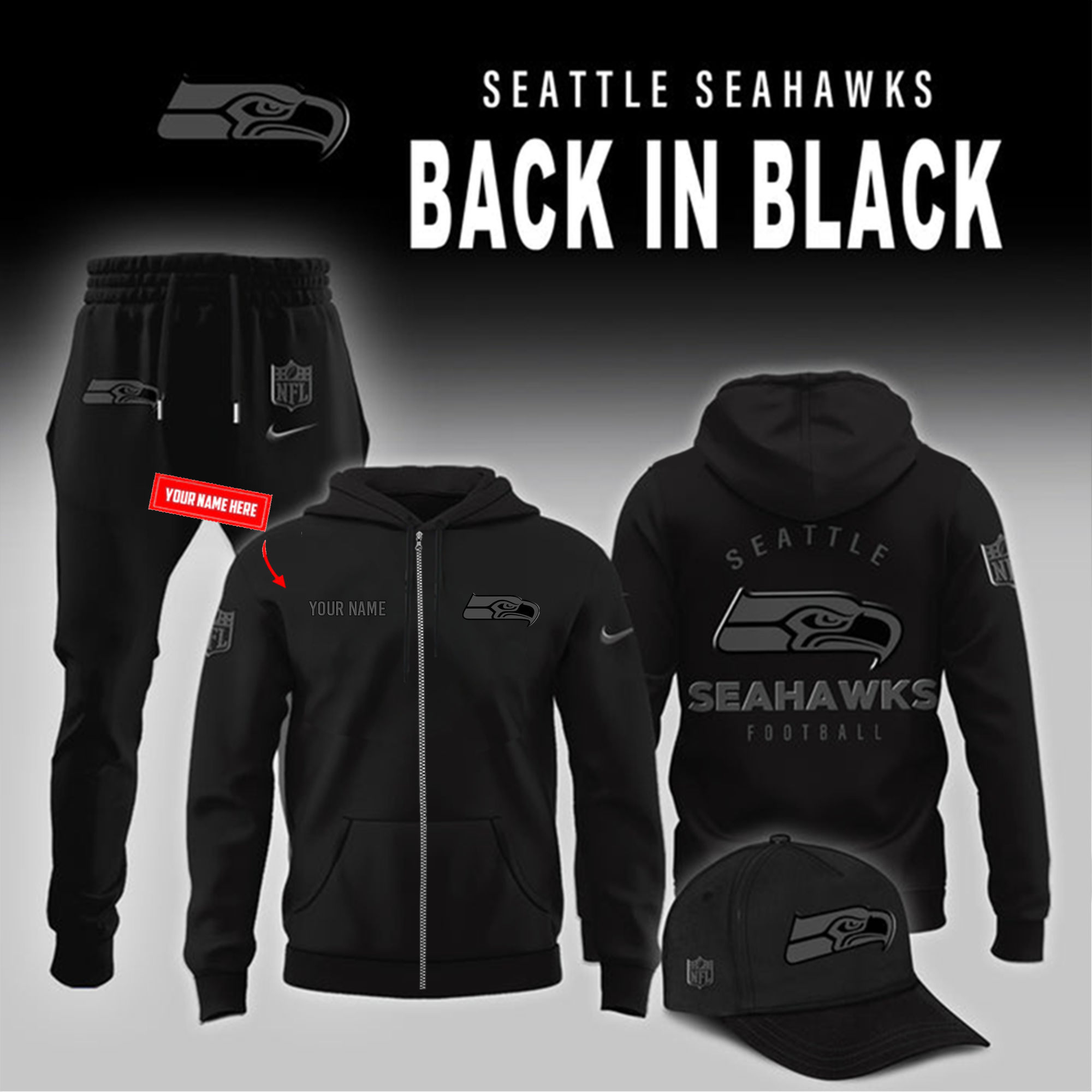 Seattle Seahawks 2026 Back In Black Limited Edition ZIP New Version 1
