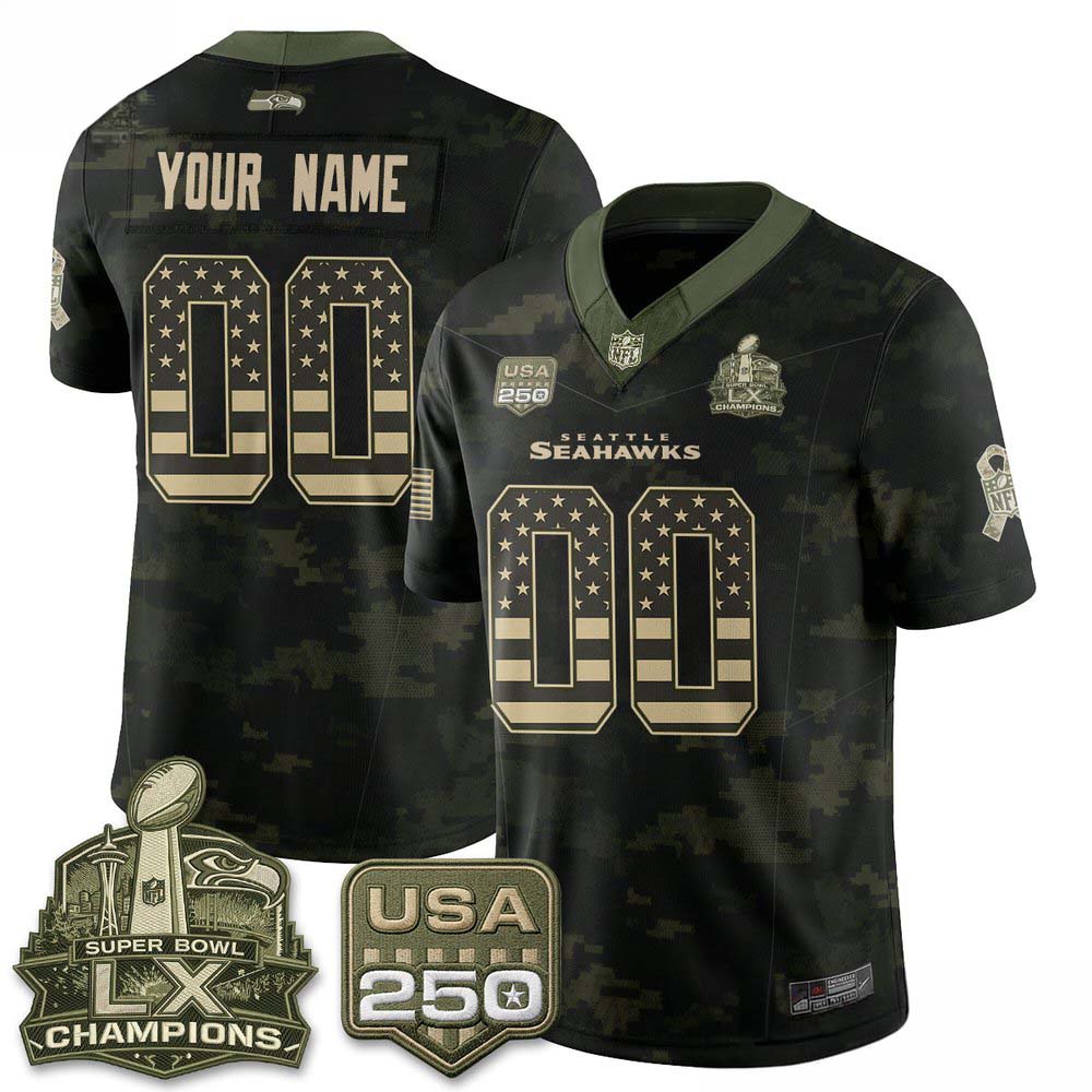 Seattle Seahawks Salute To Service 2026 White Camo Custom Football Jersey 1 - Unicasport Seattle Seahawks Salute To Service 2026 White Camo Custom Football Jersey