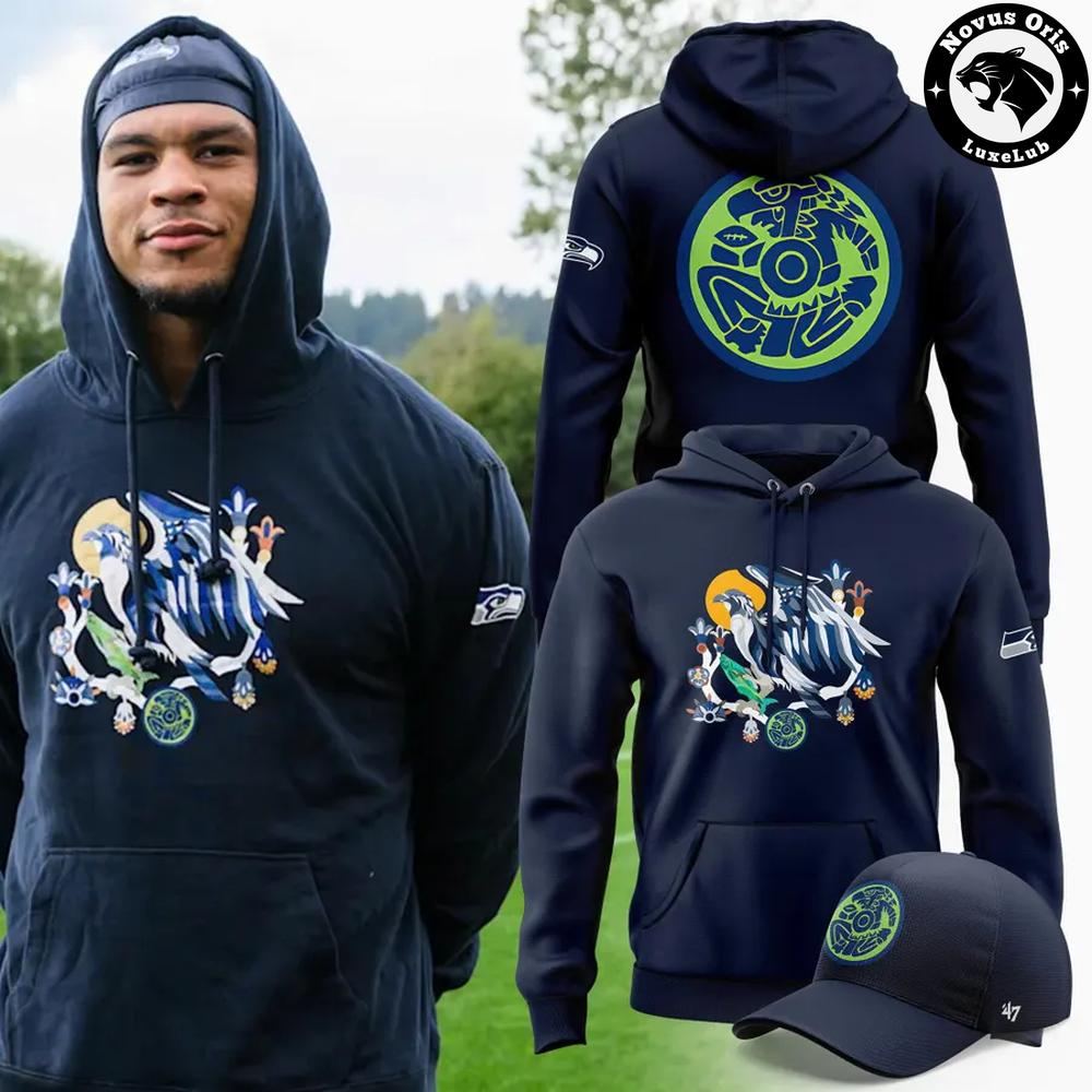 Seattle Seahawks Native Heritage Inspired 2026 Navy Blue Hoodie 1 - Unicasport Seattle Seahawks Native Heritage Inspired 2026 Navy Blue Hoodie