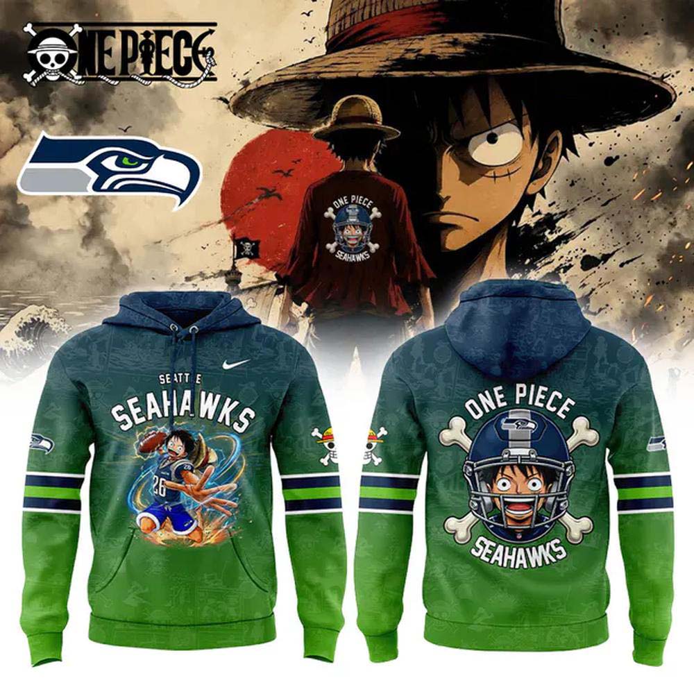 Seattle Seahawks x One Piece Monkey D Luffy 2026 Pullover Hoodie