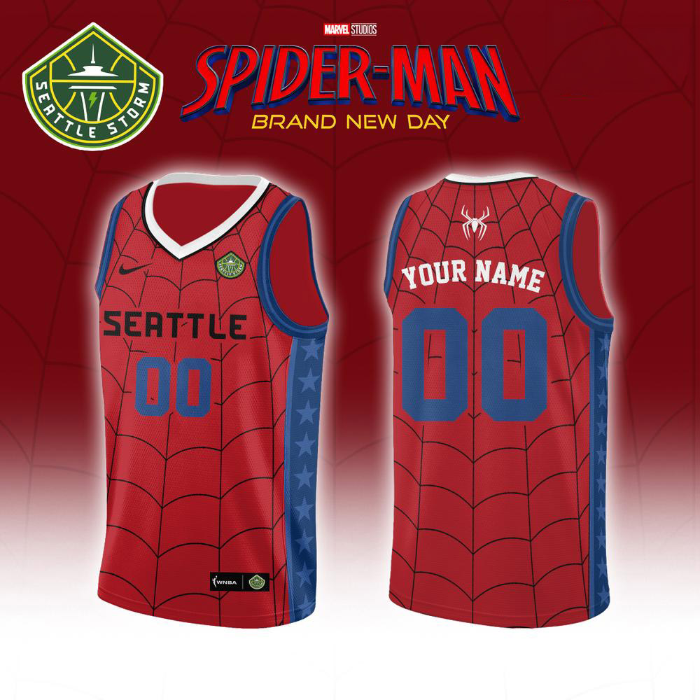 Spider-Man x Seattle Storm Brand New Day 2026 Edition Basketball Jersey Apparel 1 - Unicasport Spider-Man x Seattle Storm Brand New Day 2026 Edition Basketball Jersey Apparel