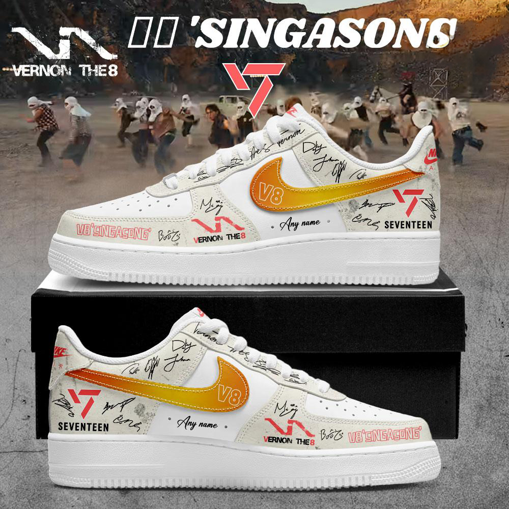 Seventeen V8 White and Yellow Custom Fan Sneakers