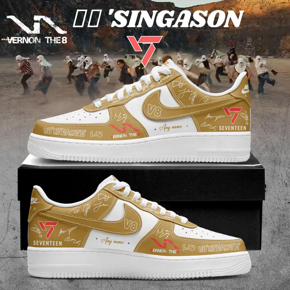 Seventeen V8 Yellow and White Debut Album Sneakers