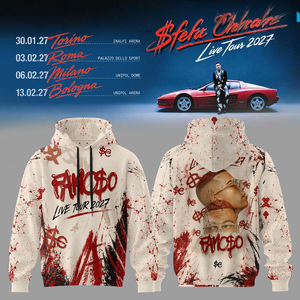 Sfera Ebbasta Live Tour 2027 White Streetwear Hoodie - Gift Idea for Fans