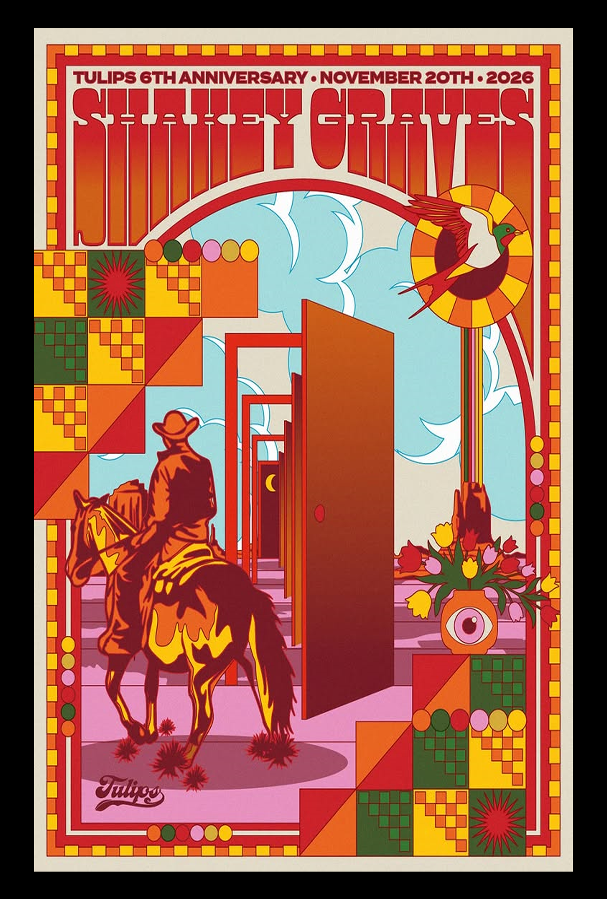 Shakey Graves November 20 2026 Fort Worth Texas Show Poster Merch