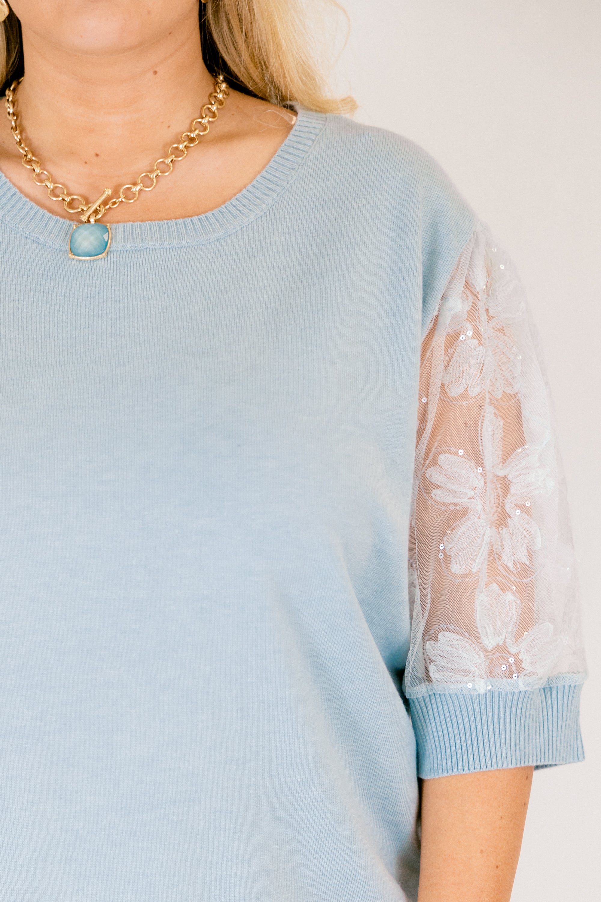 Shine Bright Darling Top, Blue 5 Shine Bright Darling Top, Blue - Image 5