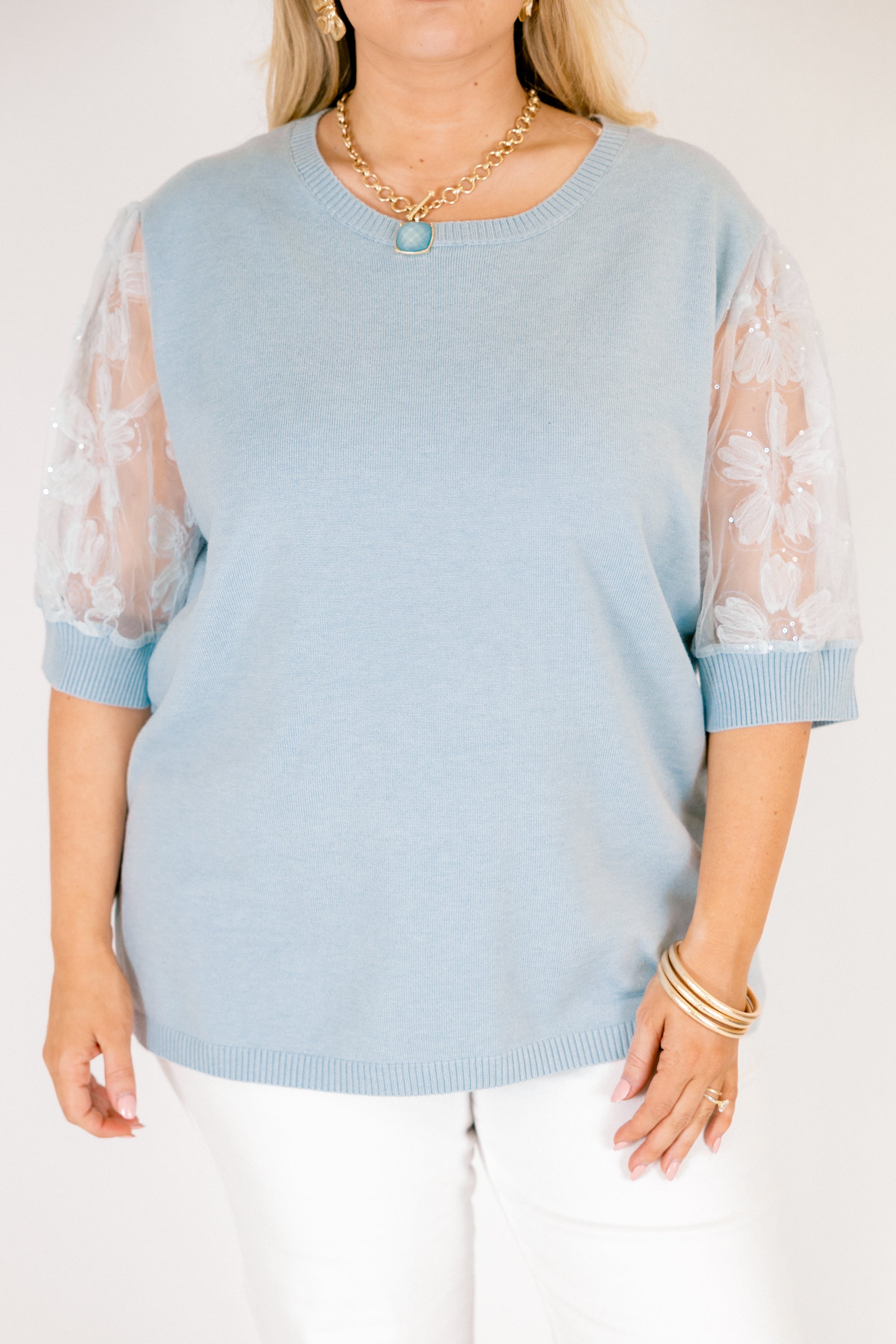 Shine Bright Darling Top, Blue 6 Shine Bright Darling Top, Blue - Image 6